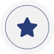 A blue star in the middle of a white circle.